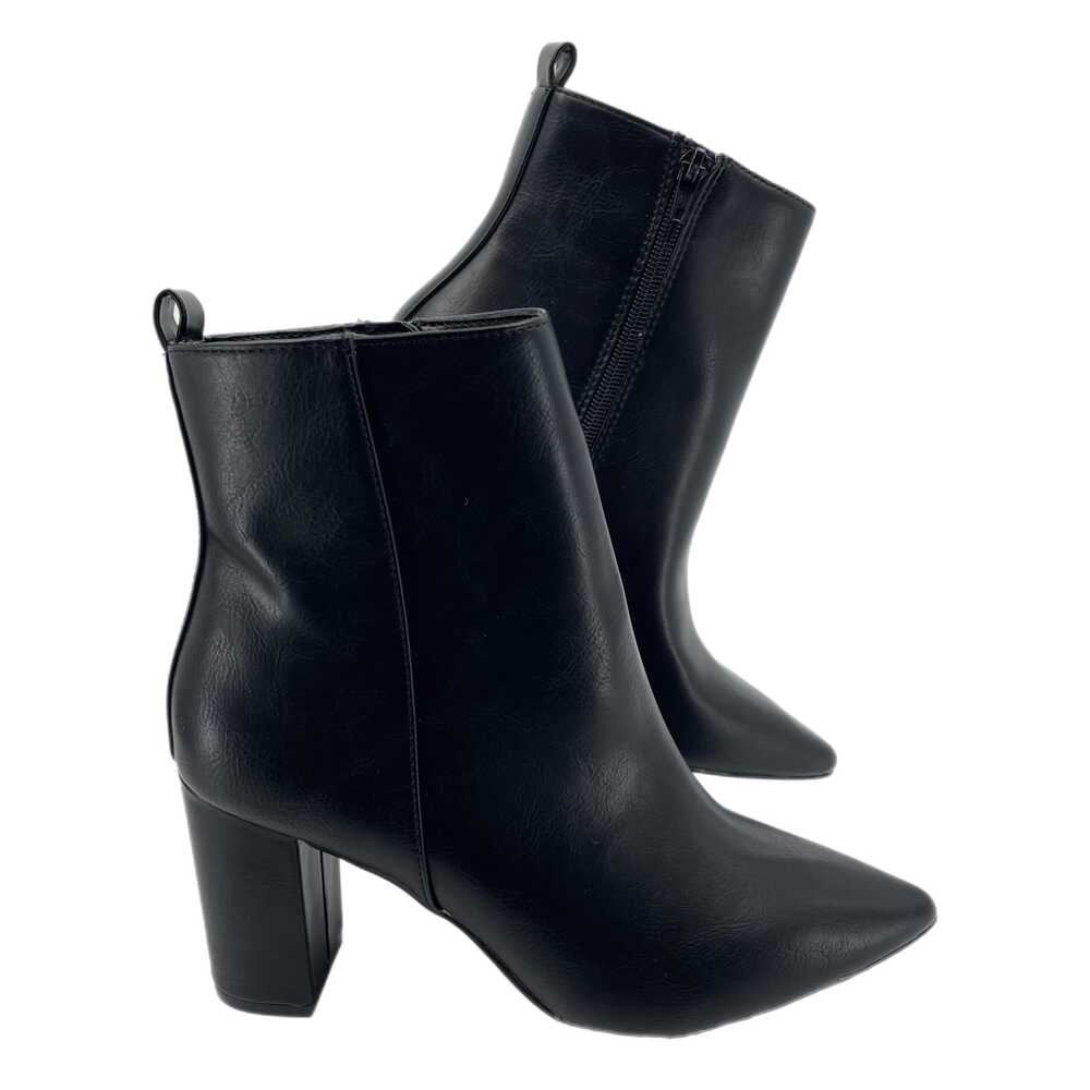 Black Ankle Boots Pointed Toe Zip Bootie | Womens 8